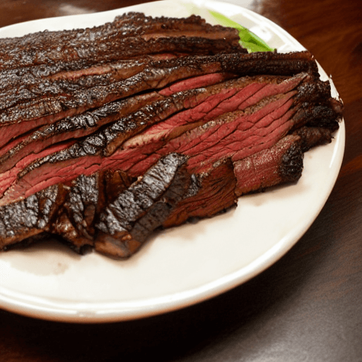 Brisket is a cut of meat that comes from the breast or lower chest area of the cow.